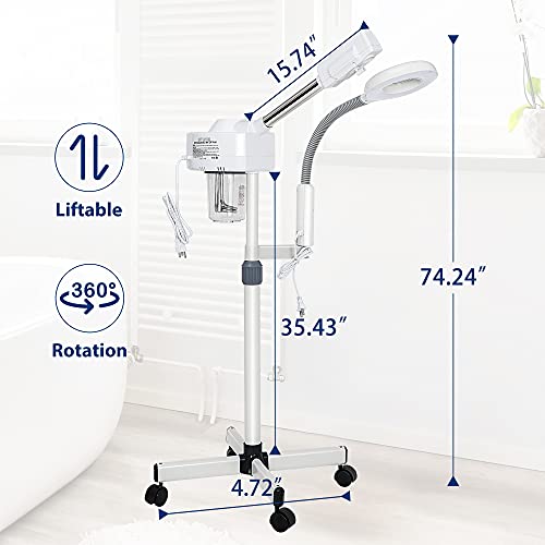 2 in 1 Facial Steamer With 5X Magnifying Lamp For Salon Spa Beauty