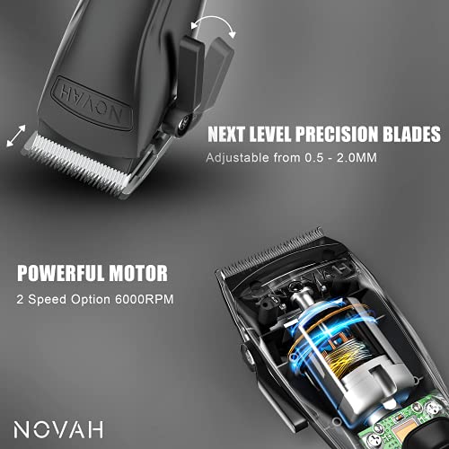 Novah Professional Hair Clippers for Men - Cordless Barber Clipper Hair Cutti...
