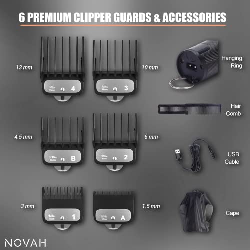 Novah Professional Hair Clippers for Men - Cordless Barber Clipper Hair Cutti...