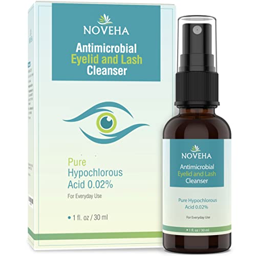 NOVEHA Antimicrobial Eyelid and Lash Cleanser - Fast Acting Soothing Formula,...