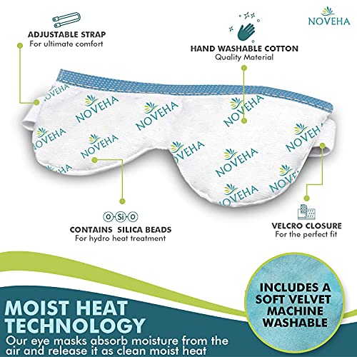 NOVEHA Eye Care Kit Bag - Eyelid and Lash Cleanser + Warm Compress Eye Mask |...