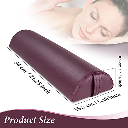 Noverlife Half Moon Bolster Pillow for Legs, PU Leather Semi Roll Massage Bol...