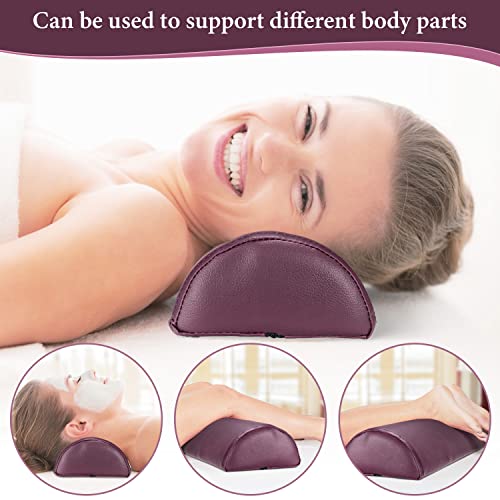 Noverlife Half Moon Bolster Pillow for Legs, PU Leather Semi Roll Massage Bol...