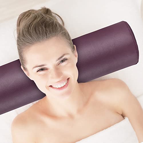 Noverlife Half Moon Bolster Pillow for Legs, PU Leather Semi Roll Massage Bol...