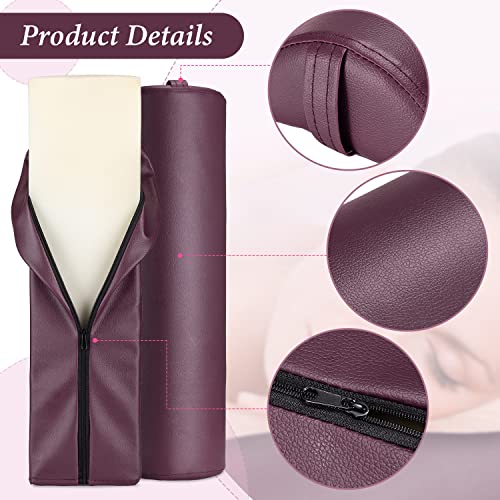 Noverlife Half Moon Bolster Pillow for Legs, PU Leather Semi Roll Massage Bol...