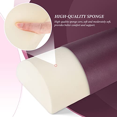 Noverlife Half Moon Bolster Pillow for Legs, PU Leather Semi Roll Massage Bol...