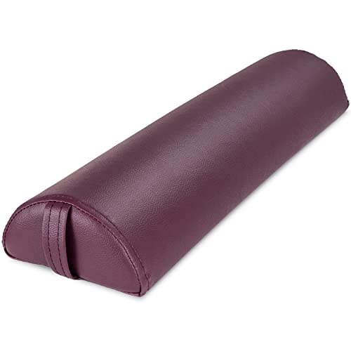 Noverlife Half Moon Bolster Pillow for Legs, PU Leather Semi Roll Massage Bol...