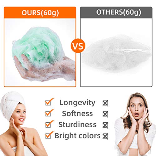 Novosun Loofah Bath Sponge Luffa Loufa Body Scrubber Mesh Pouf Shower Ball Ex...