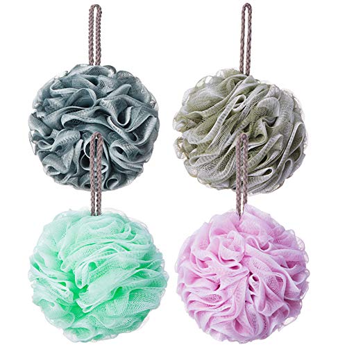 Novosun Loofah Bath Sponge Luffa Loufa Body Scrubber Mesh Pouf Shower Ball Ex...