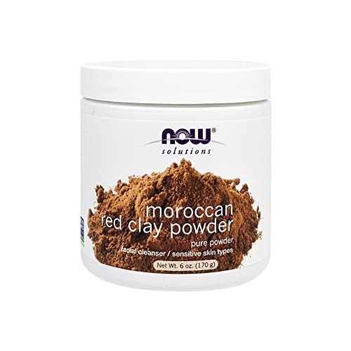 Now Foods Moroccan Red Clay Powder, Pure Powder for Sensitive Skin Facial Mas...