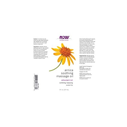 NOW Solutions, Arnica Soothing Massage Oil, Therapeutic and Soothing on Sore,...