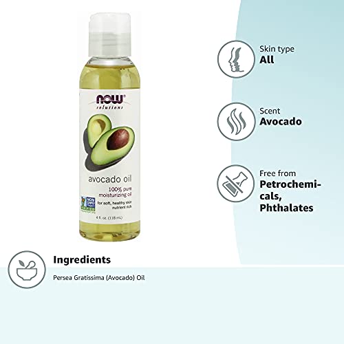 NOW Solutions, Avocado Oil, 100% Pure Moisturizing Oil, Nutrient Rich and Hyd...