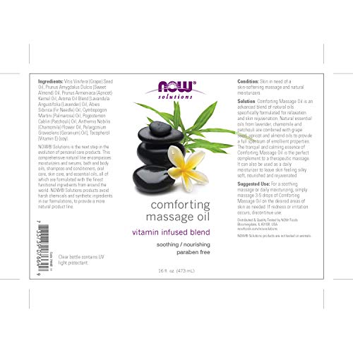 NOW Solutions, Comforting Massage Oil, Vitamin Infused Blend, Soothing and No...