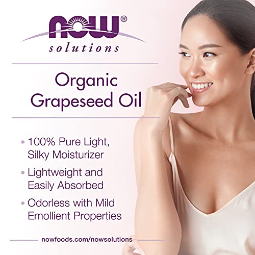 NOW Solutions, Organic Grapeseed Oil, Skin Care for Sensitive Skin, Light Sil...