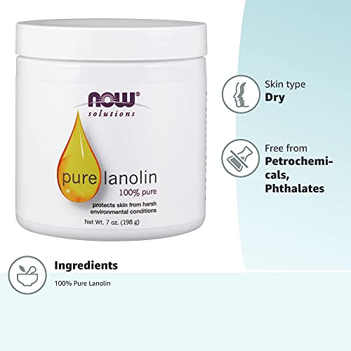 NOW Solutions, Pure Lanolin, Wind and Harsh Environment Skin Protectant, Thic...