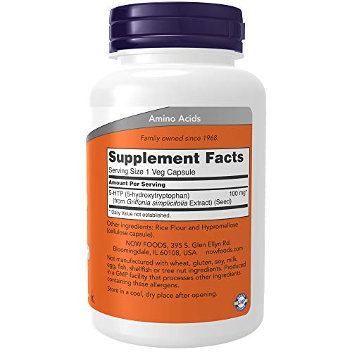 NOW Supplements, 5-HTP (5-hydroxytryptophan) 100 mg, Neurotransmitter Support...