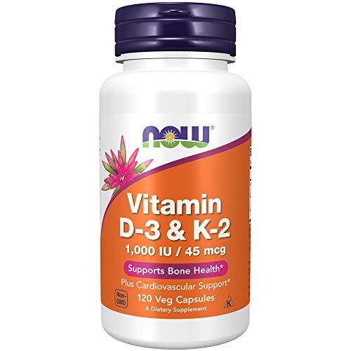 NOW Supplements, Vitamin D-3 & K-2, 1,000 IU/45 mcg, Plus Cardiovascular Supp...