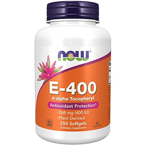 Now Supplements Vitamin E-400 IU D-Alpha Tocopheryl, Antioxidant Protection, ...