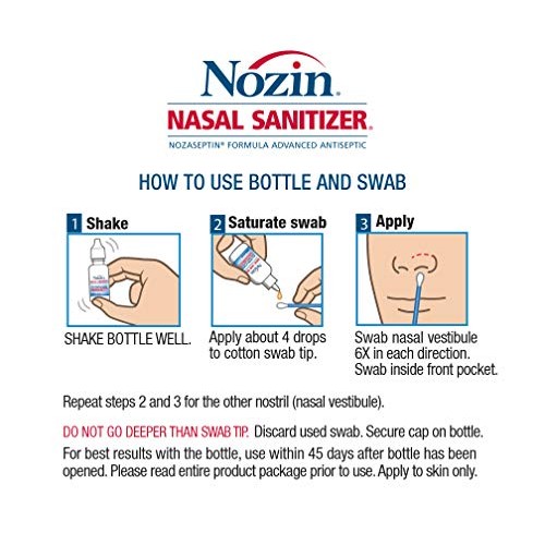 Nozin® Nasal Sanitizer® Antiseptic 12mL Bottle | Kills 99.99% of Germs | Last...