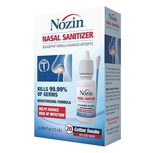 Nozin® Nasal Sanitizer® Antiseptic 12mL Bottle | Kills 99.99% of Germs | Last...