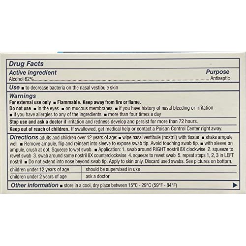 Nozin Nasal Sanitizer Antiseptic Popswab Ampules 10ct Pack | Kills 99.99% of ...