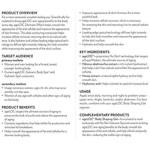 Nu Skin Ageloc Dermatic Effects Body Contouring Lotion