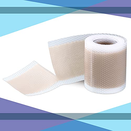 2 Rolls Soft Silicone Tape Easy Tear Gel Tape 1.5 Inch x 1.6 Yard, 1 Inch x 1...