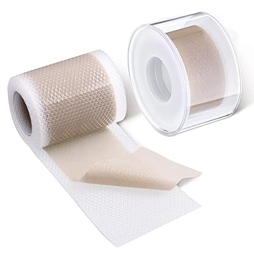 2 Rolls Soft Silicone Tape Easy Tear Gel Tape 1.5 Inch x 1.6 Yard, 1 Inch x 1...