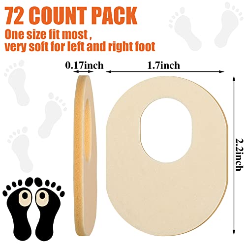72 Count Soft Foam Callus Cushions Oval Corn Cushion Pads Self Stick Adhesive...