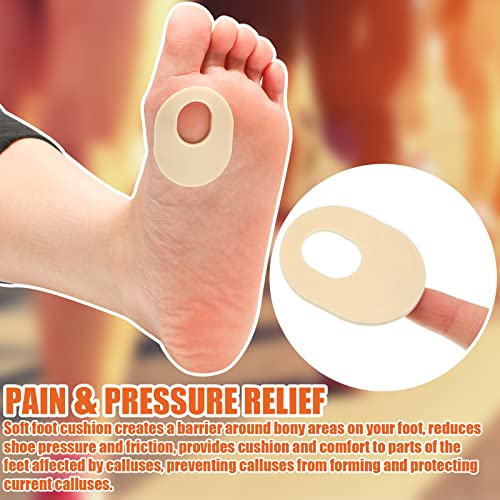 72 Count Soft Foam Callus Cushions Oval Corn Cushion Pads Self Stick Adhesive...