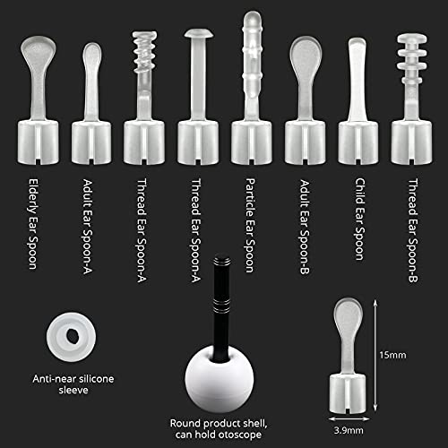9 Pieces Earpick Spoon Ear Pick Accessories for 3.9mm Diameter Otoscope Inclu...