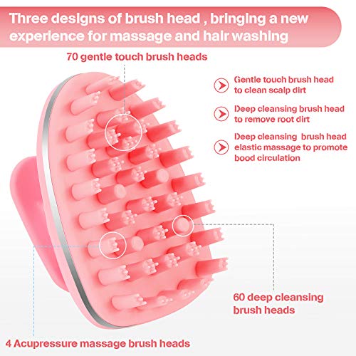 Electric Scalp Massager Comb Electric Hair Shampoo Brush 3 Vibration Modes Re...