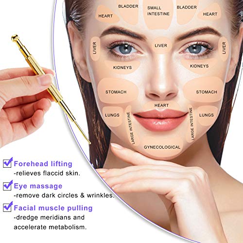 Facial Reflexology Massage Tool Retractable Acupuncture Pen, Stainless Steel ...