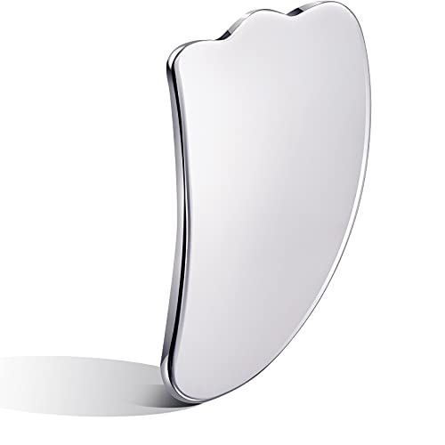Silver Stainless Steel Gua Sha Tool Tighten Skin Care Tools Massage Beauty To...