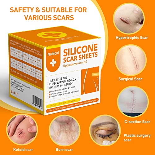 Silicone Scar Sheets (1.6” X 120”), Medical Silicone Scar Tape Roll, Strips, ...