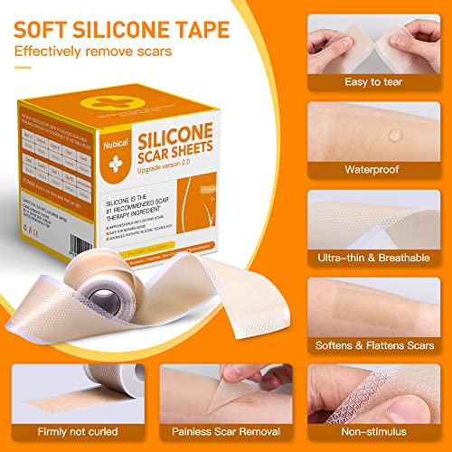 Silicone Scar Sheets (1.6” X 120”), Medical Silicone Scar Tape Roll, Strips, ...