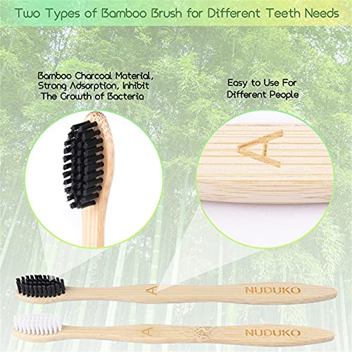 Biodegradable Bamboo Toothbrushes, 10 Piece BPA Free Soft Bristles Toothbrush...
