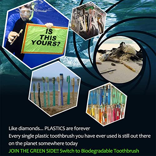 Biodegradable Bamboo Toothbrushes, 10 Piece BPA Free Soft Bristles Toothbrush...