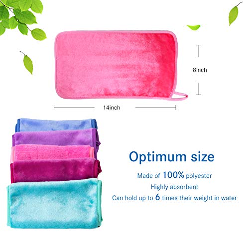 Nugilla Makeup Remover Cloth 5 Pack - Reusable Microfiber Cleansing Towel，Su...