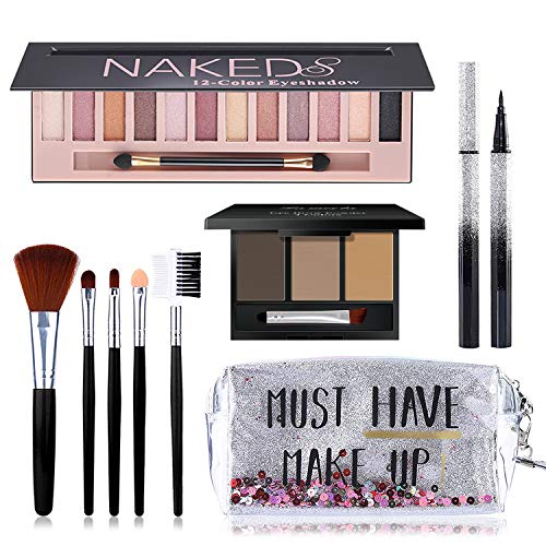 All in One Makeup Kit, Includes 12 Colors Naked Eyeshadow Palette, 5Pcs Makeu...