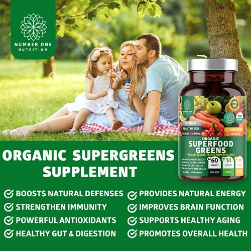 N1N Premium Organic Superfood Greens, Fruits and Veggies [28 Powerful Ingredi...