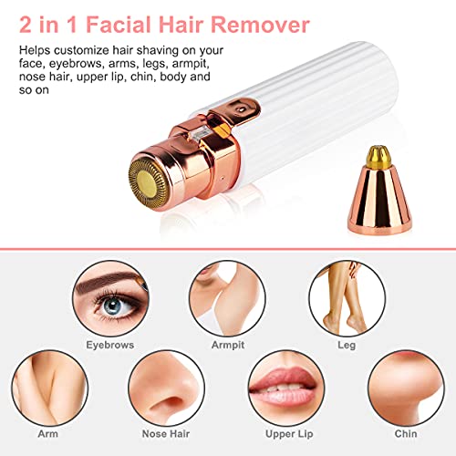 Facial Hair Removal for Women, Number-one 2 in 1 Eyebrow Epilator Electric Pa...