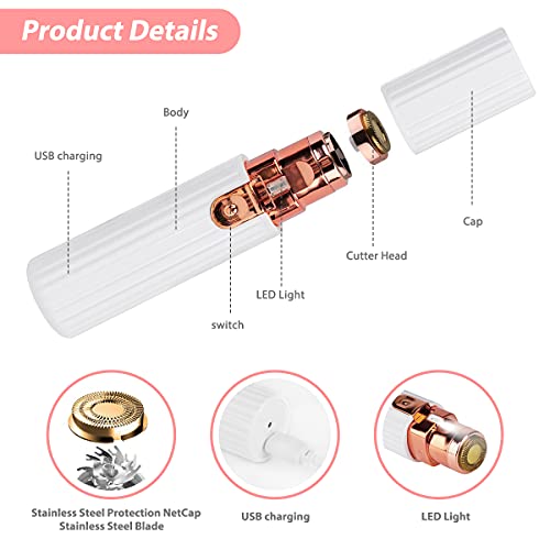 Facial Hair Removal for Women, Number-one 2 in 1 Eyebrow Epilator Electric Pa...