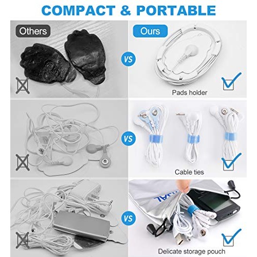 NURSAL Dual Channel EMS TENS Unit 24 Modes Muscle Stimulator for Pain Relief ...