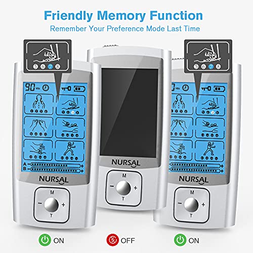 NURSAL TENS Unit Muscle Stimulator Machine for Pain Relief Therapy, Electric ...