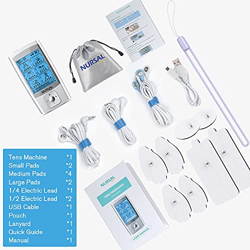 NURSAL TENS Unit Muscle Stimulator Machine for Pain Relief Therapy, Electric ...