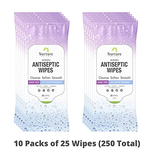 Antibacterial Hand & Body Sanitizing Bathing Wipes (10 Pack) | 250 Large Alco...
