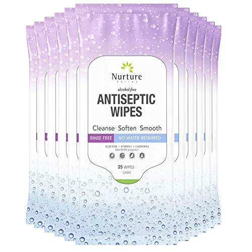 Antibacterial Hand & Body Sanitizing Bathing Wipes (10 Pack) | 250 Large Alco...