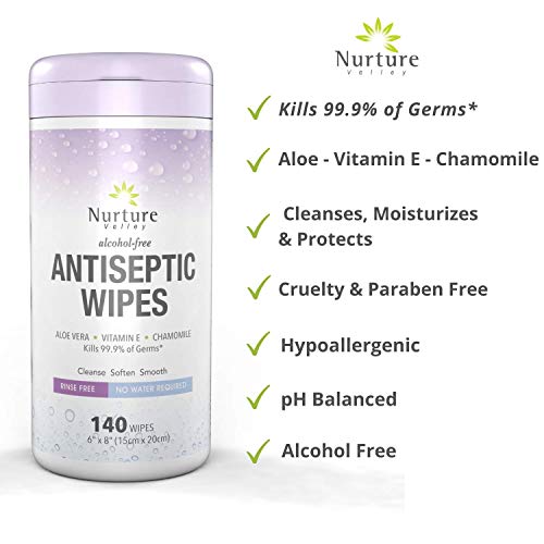 "Antibacterial Hand & Body Sanitizing Bathing Wipes (2 Canisters) | 280 Large...