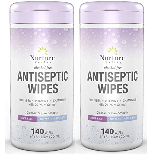 "Antibacterial Hand & Body Sanitizing Bathing Wipes (2 Canisters) | 280 Large...